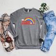 Women's Retro Rainbow Take A Look It's In A Book Reading Bookworm Raglan Sleeve Sweatshirt Deep Heather