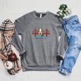 Women's San Franciscos Cat Golden Gates Bridge Cat Reading Books Raglan Sleeve Sweatshirt Deep Heather