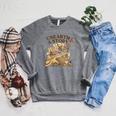 Women's Unearth A Story Summer Reading 2026 Flower Butterfly Book Raglan Sleeve Sweatshirt Deep Heather