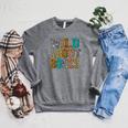 Women's Wild About Books Reading Animal Book Lover Teacher Raglan Sleeve Sweatshirt Deep Heather