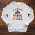 100 Days In The Books Reading Lover 100th Day Of School Raglan Sleeve Sweatshirt Heather Mustard
