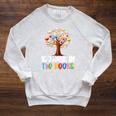100 Days In The Books Tree Of Knowledge 100th Day Of School Raglan Sleeve Sweatshirt Heather Mustard