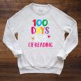 100 Days Of School Reading English Teacher Books Stack Raglan Sleeve Sweatshirt Heather Mustard