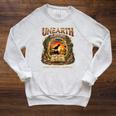 2026 Summer Reading Dinosaur Unearth A Story Book Lover Raglan Sleeve Sweatshirt Heather Mustard