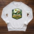 2026 Summer Reading Unearth a Story Teachers Students Book Raglan Sleeve Sweatshirt Heather Mustard