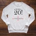 20th Birthday Party Guest Book 20 Years 1999 Raglan Sleeve Sweatshirt Heather Mustard