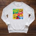 40 Years Old Birthday Comic Style Book Lover Party Raglan Sleeve Sweatshirt Heather Mustard