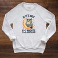 6-7 Nights Reading Owl On Moon Book Lover Reading Raglan Sleeve Sweatshirt Heather Mustard