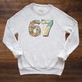 67 Book Stack Literary Adventure Reader Raglan Sleeve Sweatshirt Heather Mustard