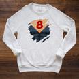 8th Birthday Comic Book Superhero Born In 2017 Raglan Sleeve Sweatshirt Heather Mustard