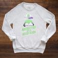 Abducted By A Good Book UFO Alien Reading Books Raglan Sleeve Sweatshirt Heather Mustard