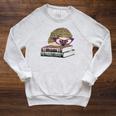 Adorable Hedgehog Book Nerd Tee Shirt Raglan Sleeve Sweatshirt Heather Mustard