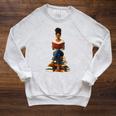 African American Woman Melanin Afro Girl Reading Book Raglan Sleeve Sweatshirt Heather Mustard