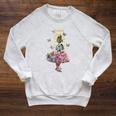 Alice In Wonderland Magical Garden Vintage Book Raglan Sleeve Sweatshirt Heather Mustard