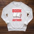 Ask About My Book Published Author Book Writer Raglan Sleeve Sweatshirt Heather Mustard