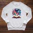 Astronomy Space Lover Books Bookworm Raglan Sleeve Sweatshirt Heather Mustard