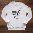 Author Book Writer Playwright I Make Shit Up Raglan Sleeve Sweatshirt Heather Mustard