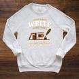Author I Don't Always Write Book Author Writing Raglan Sleeve Sweatshirt Heather Mustard