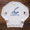 Author Writer Dark Academia Etched In Ink Book Library Raglan Sleeve Sweatshirt Heather Mustard