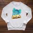 Axolotl Read Book Ambystoma Mexicanum Mexican Walking Fish Raglan Sleeve Sweatshirt Heather Mustard