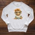 Baby Turtle Open Book Reading Animal Lover Graphic Portrait Raglan Sleeve Sweatshirt Heather Mustard Baby Turtle Open Book Reading Animal Lover Graphic Portrait Raglan Sleeve Sweatshirt Heather Mustard