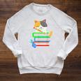 Back To School Kawaii Cat School Books Homework For Men Women Kids Raglan Sleeve Sweatshirt Heather Mustard