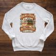 Baking Books Vintage Because Murder Is Illegal Aesthetic Raglan Sleeve Sweatshirt Heather Mustard