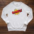 BANG Comic Book Cartoon Pop Art Vintage Raglan Sleeve Sweatshirt Heather Mustard