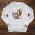 Basset Hound Dog Mom Basset Hound Dog Reading Book Raglan Sleeve Sweatshirt Heather Mustard