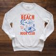 Beach Book Club Girl Summer Bookish Beach Day Librarian Raglan Sleeve Sweatshirt Heather Mustard