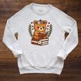 Bear Reading Book Graphic Bear With Book Floral Raglan Sleeve Sweatshirt Heather Mustard Bear Reading Book Graphic Bear With Book Floral Raglan Sleeve Sweatshirt Heather Mustard