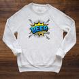 Beer Is My Superpower Comic Book Raglan Sleeve Sweatshirt Heather Mustard