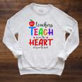 THE BEST TEACHERS TEACH FROM THE HEART NOT BOOK T-SHIRT Men Women Raglan Sleeve Sweatshirt Heather Mustard THE BEST TEACHERS TEACH FROM THE HEART NOT BOOK T-SHIRT Men Women Raglan Sleeve Sweatshirt Heather Mustard