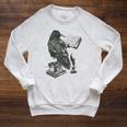 Bird Raven Book Lovers Men Women Graphic Tshirt Raglan Sleeve Sweatshirt Heather Mustard