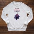 Book Boyfriend Forever Tee Romantasy Readers Raglan Sleeve Sweatshirt Heather Mustard