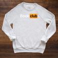 Book Club Logo For Novel Literature Reading Lover Raglan Sleeve Sweatshirt Heather Mustard