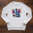 Book Dragon Reading Raglan Sleeve Sweatshirt Heather Mustard