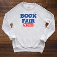 Book Fair Vibes Kids Retro Book Fair Book Lover Raglan Sleeve Sweatshirt Heather Mustard