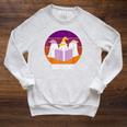 Book Ghost Reading Halloween Teacher For Men Women Raglan Sleeve Sweatshirt Heather Mustard