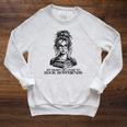 Book Lover Bent Over a Book Raglan Sleeve Sweatshirt Heather Mustard