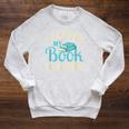 Book Lover I Closed My Book To Be Here Raglan Sleeve Sweatshirt Heather Mustard