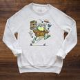 Book Lover Frog Quiet Please Cute Librarian Cartoon Raglan Sleeve Sweatshirt Heather Mustard
