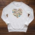 Book Lover Heart Shape Valentines Day Librarian Squad Gift Raglan Sleeve Sweatshirt Heather Mustard