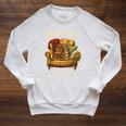 Book Lover Homebody With A Spicy Book Habit Raglan Sleeve Sweatshirt Heather Mustard