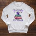 Book Lover I'm The Type Of Happy Woman With Coffee And Books Raglan Sleeve Sweatshirt Heather Mustard