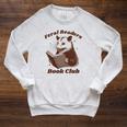 Book Lover Opossum Bookish Reader Feral Readers Book Club Raglan Sleeve Sweatshirt Heather Mustard
