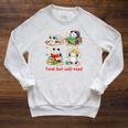 Book Lover Opossum Reading Squad Bookish Feral But Well-Read Raglan Sleeve Sweatshirt Heather Mustard