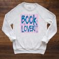 Book Lover Reading Enthusiast Bold Stripes Comfort Colors Crop Top Raglan Sleeve Sweatshirt Heather Mustard