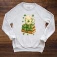 Book Lover St Patricks Day Teacher Cosy Librarycore Raglan Sleeve Sweatshirt Heather Mustard