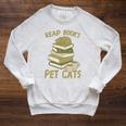 Book Lover Women Read Books Pet Cats Premium Tri-Blend Raglan Sleeve Sweatshirt Heather Mustard